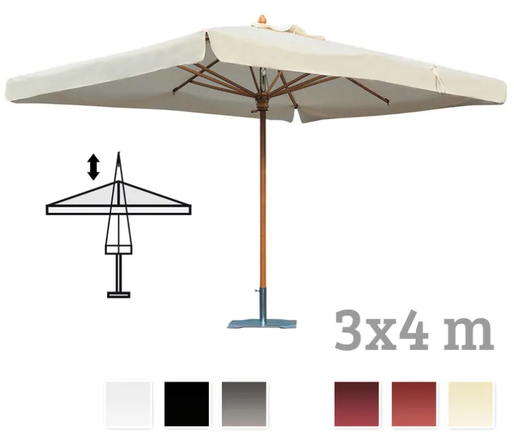 Sonnenschirm SCOLARO �Palladio Telescopic 3x4� Stockschirm, Holzschirm Parasol